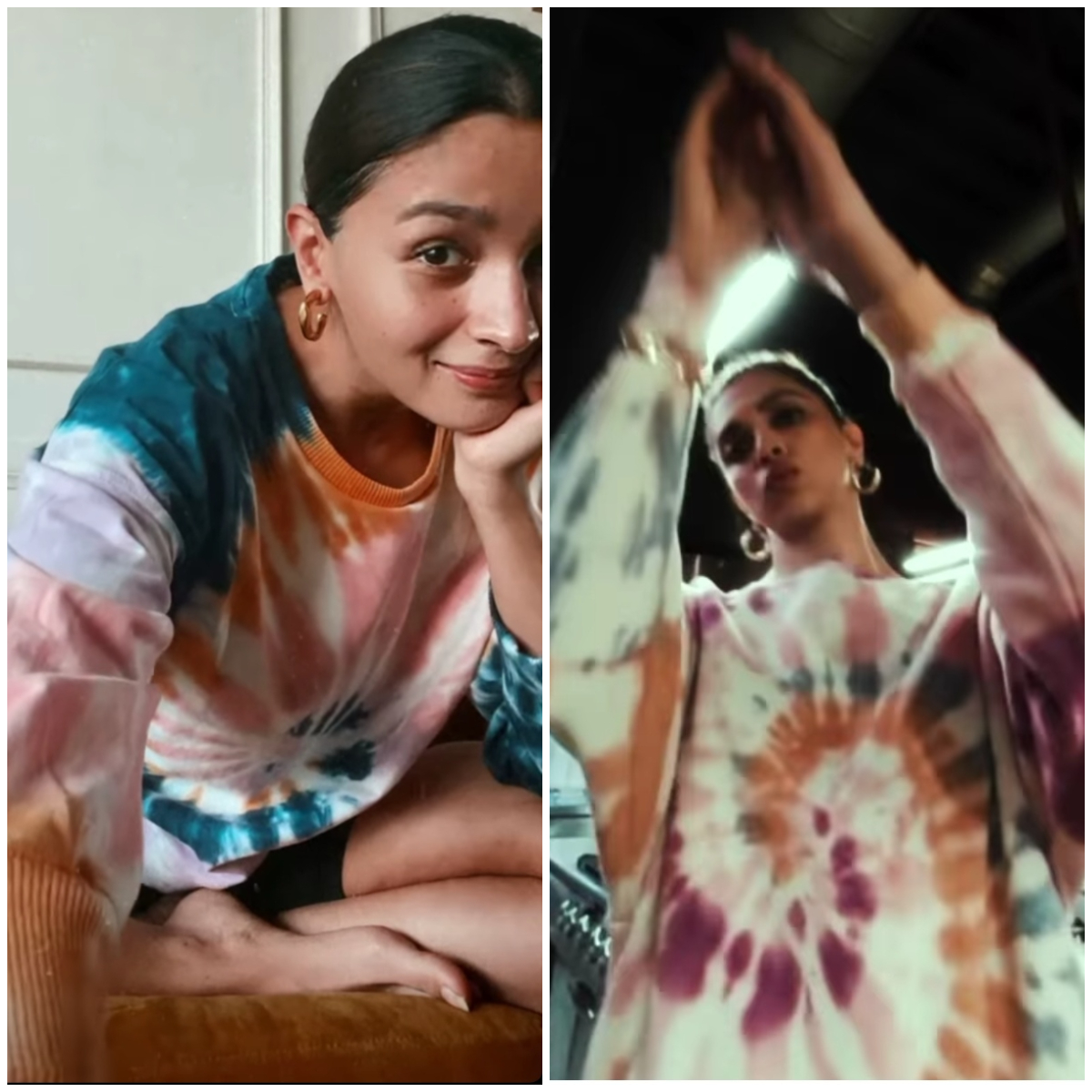 Fashion Faceoff:  Alia Bhatt or Deepika Padukone; Who styled their tie &amp; dye sweatshirt better?