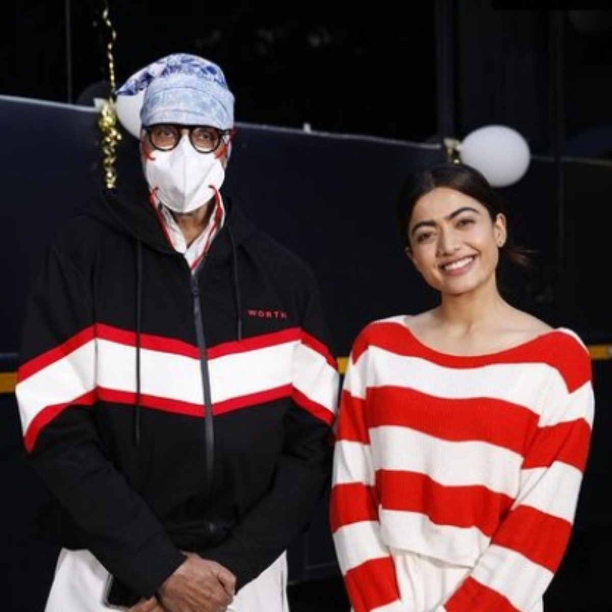 Rashmika Mandanna celebrates birthday with Amitabh Bachchan on Goodbye set; Drops Pics from her satisfying day